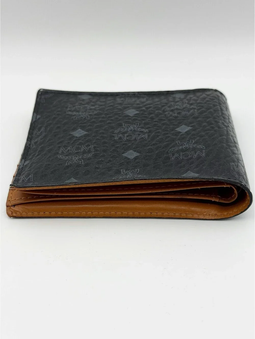 MCM Bifold Black Wallet in Visetos Original Cardholder